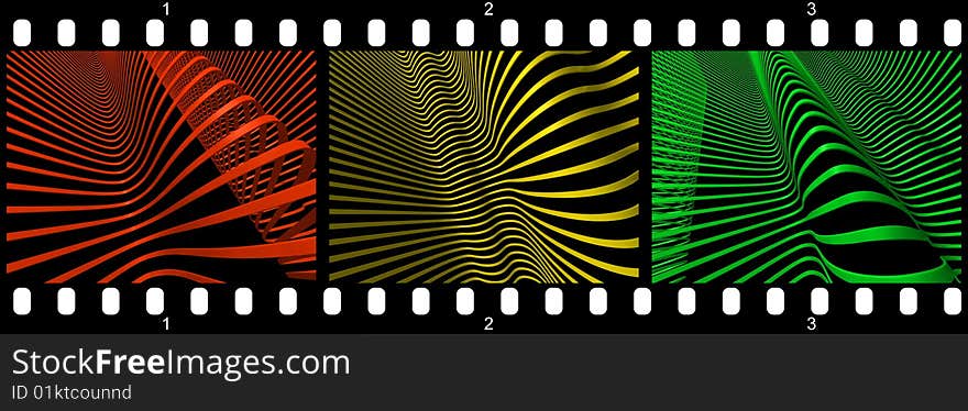 Filmstrip abstract wave strips, ready to use for designers and publishers.