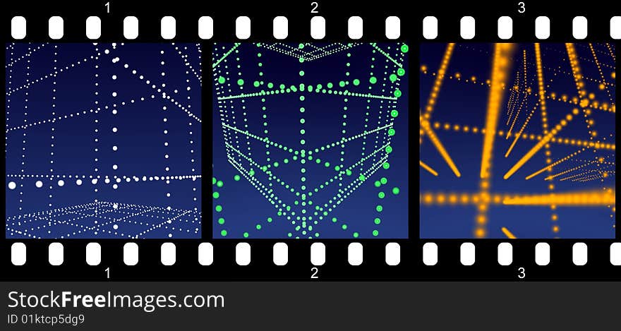 Filmstrip - abstract halo rooms, ready to use for designers and publishers.