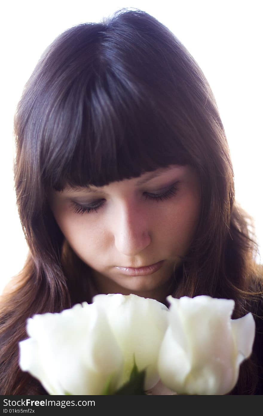 Girl and flowers