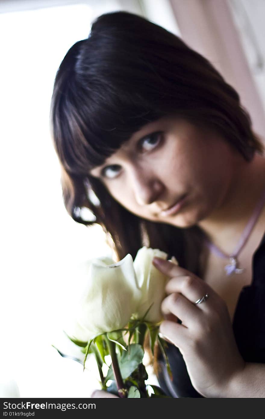 Girl and flowers