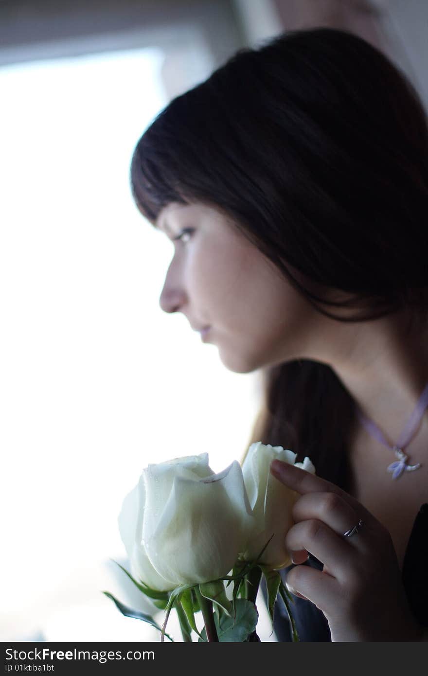 Girl and flowers