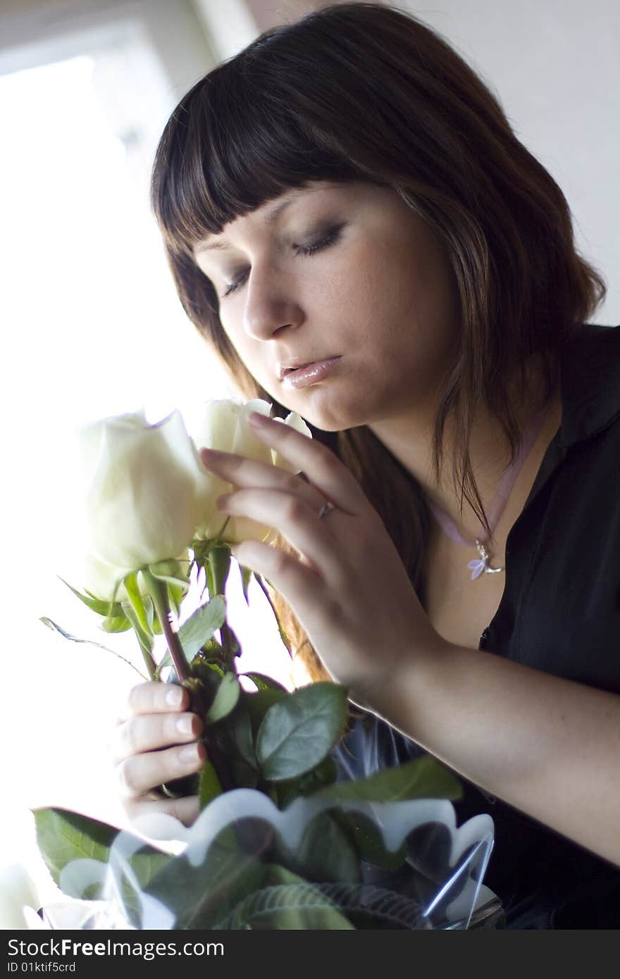 Girl and flowers