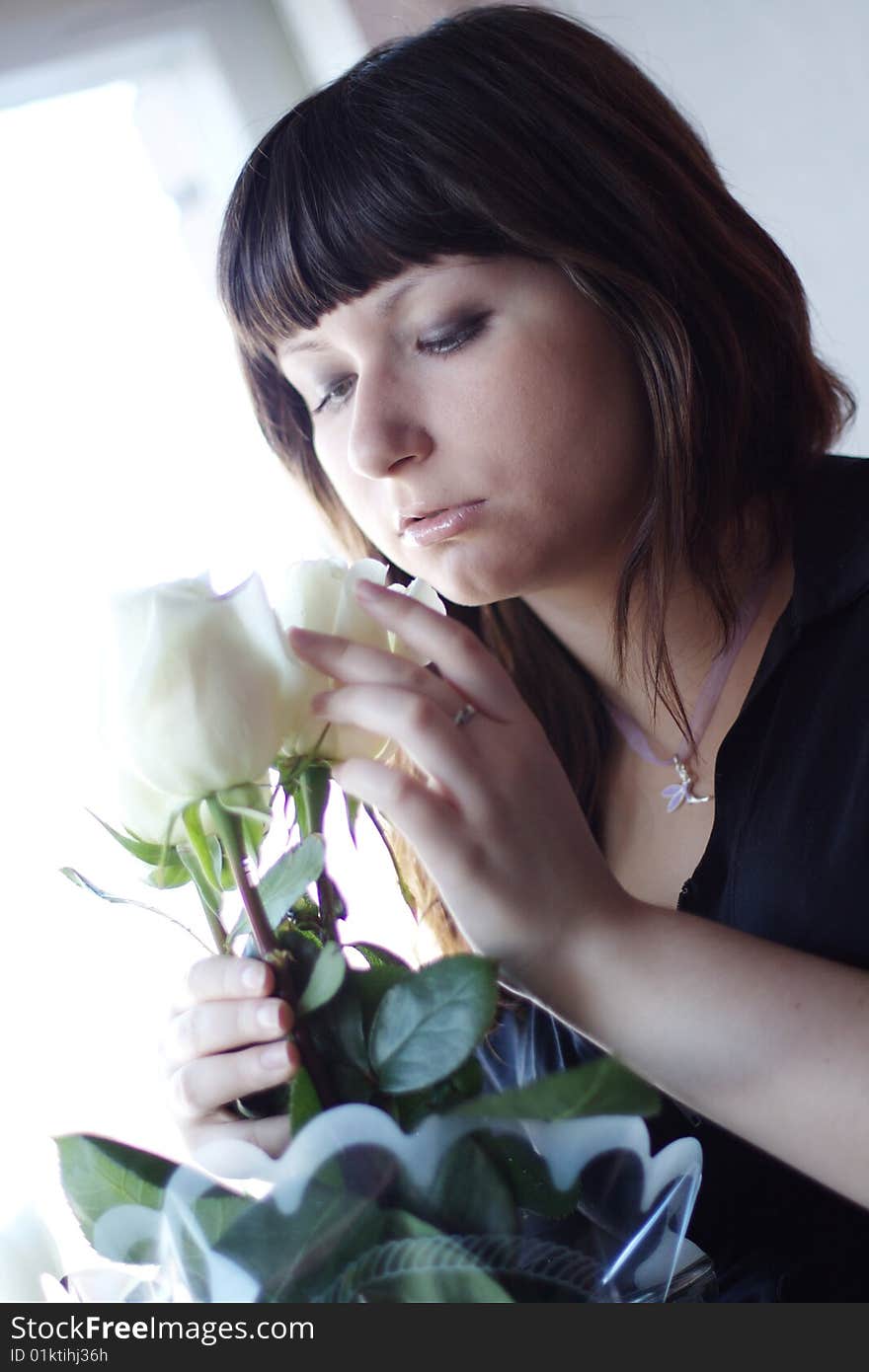 Girl and flowers