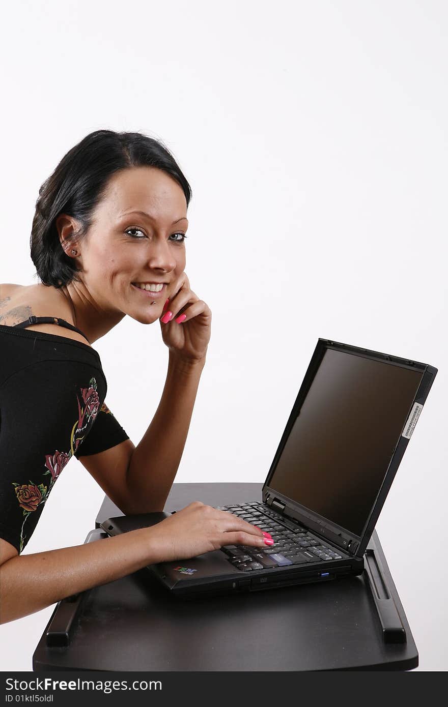 Girl working on laptop