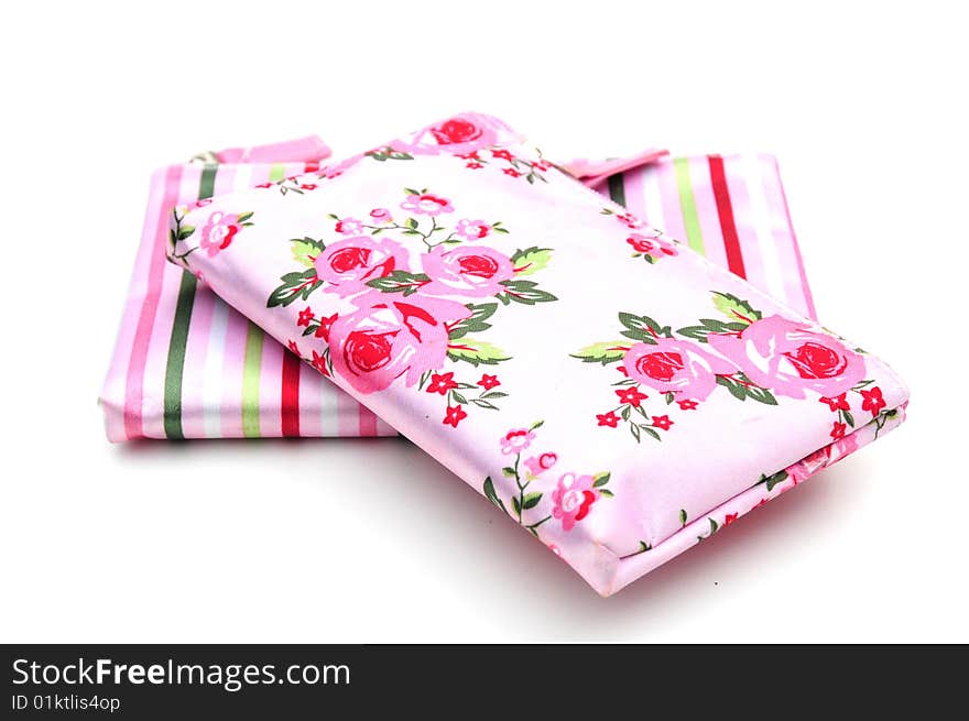 Pretty floral make up bags on white. Pretty floral make up bags on white