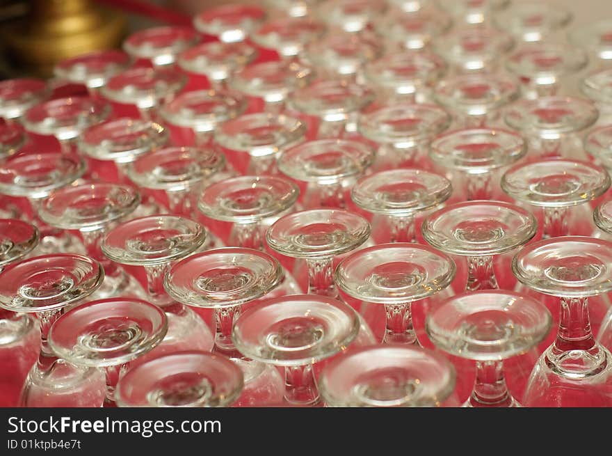 Aerial view of base of glasses. Aerial view of base of glasses