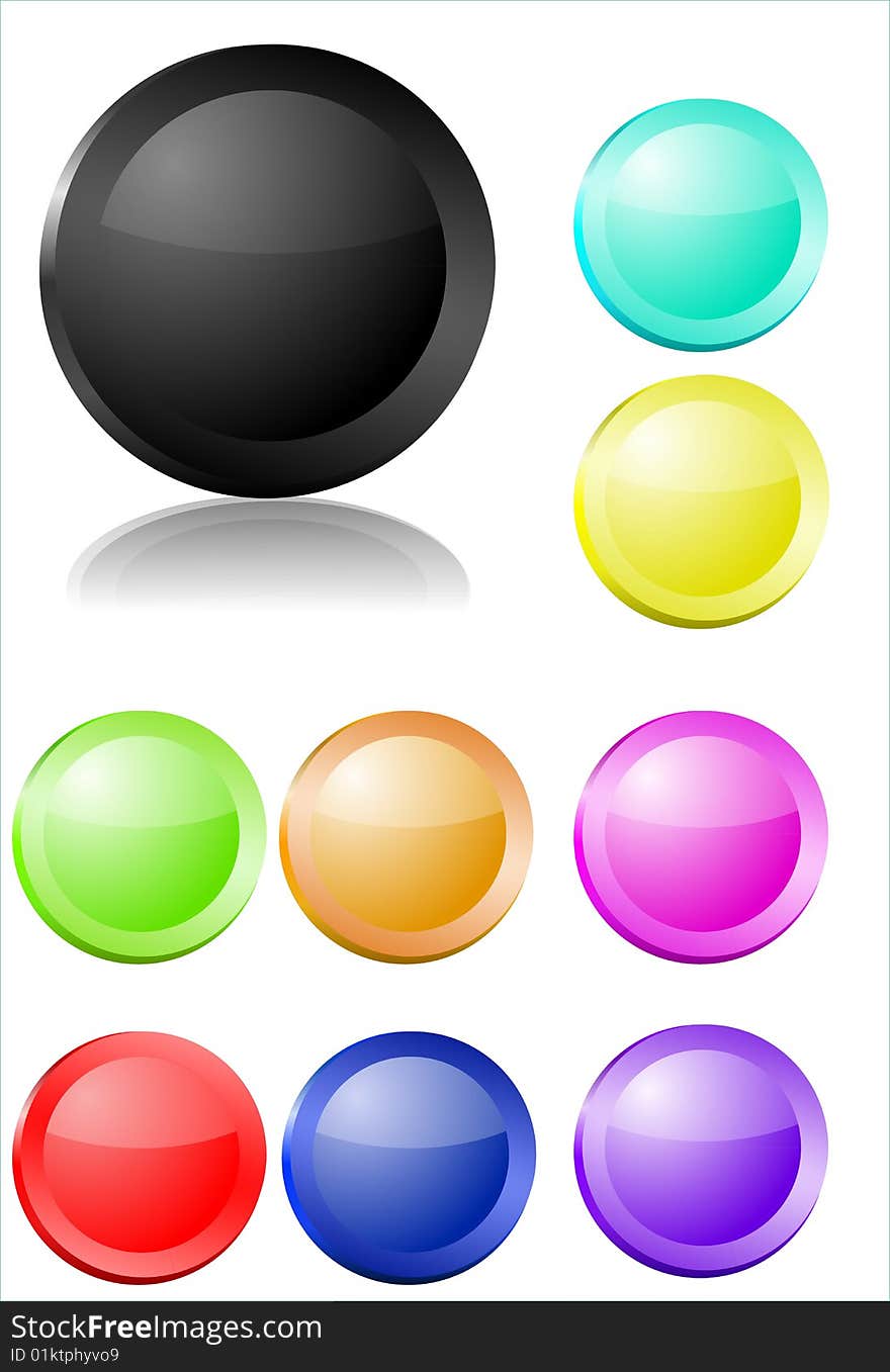 Glossy colorful vector buttons /badges. Glossy colorful vector buttons /badges.