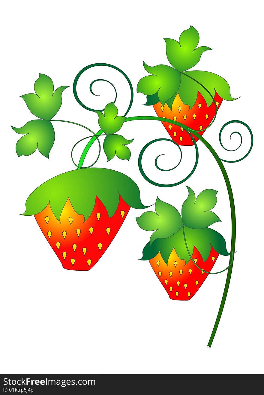 Three strawberries