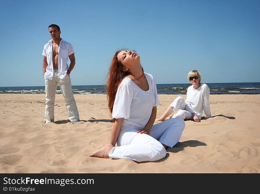 Happy friends on the beach. Happy friends on the beach