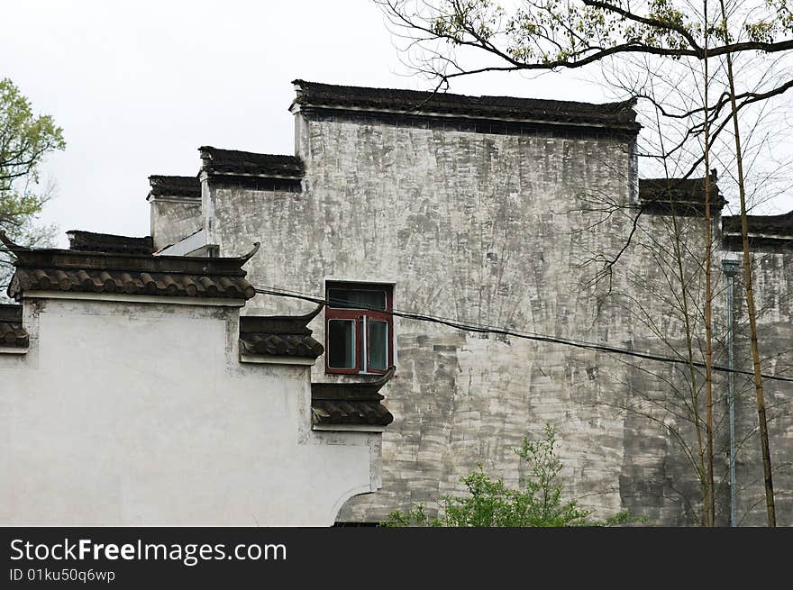 Anhui, China building, special shapes, new homes and existing homes set off each other. Anhui, China building, special shapes, new homes and existing homes set off each other