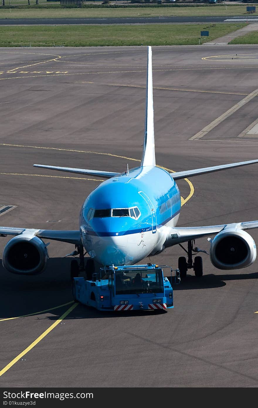 An airplane which is ready for boarding. An airplane which is ready for boarding