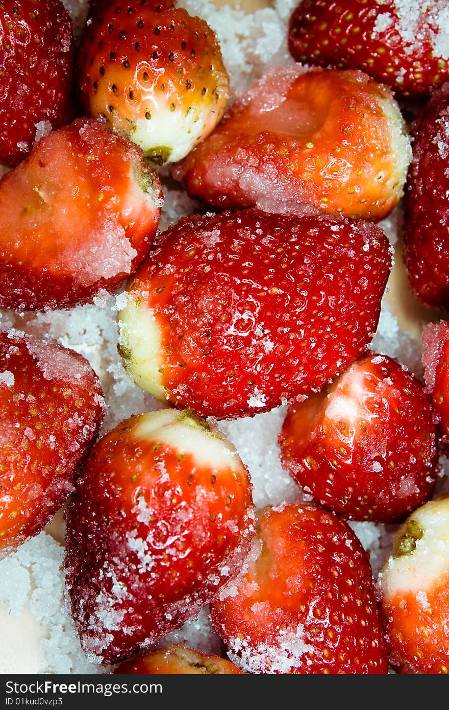 Strawberries in sugar