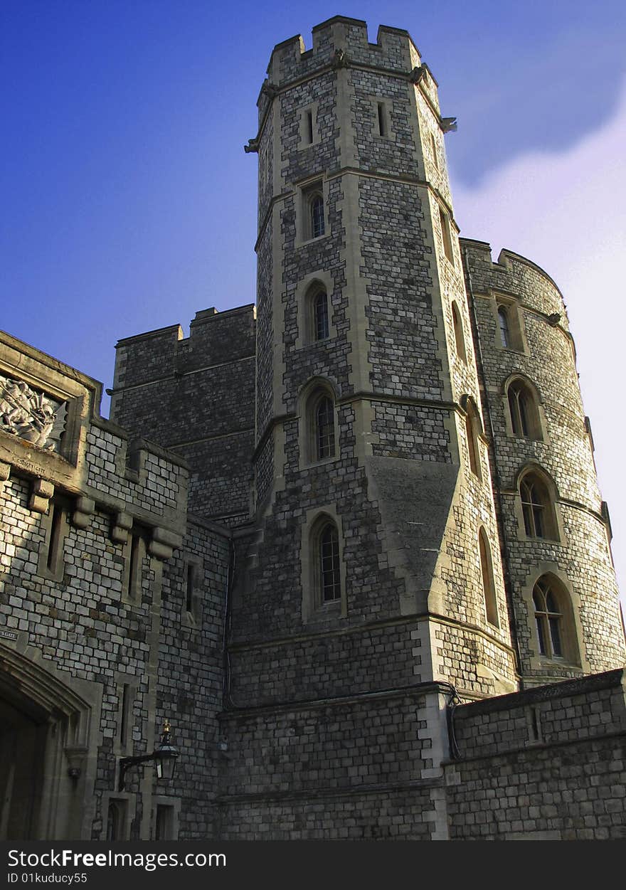 View to the tremendous royal Windsor castle and his tower from the 13 century. View to the tremendous royal Windsor castle and his tower from the 13 century