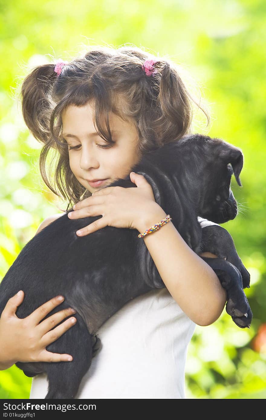 Portrait of little girl having good time in summer environment. Portrait of little girl having good time in summer environment