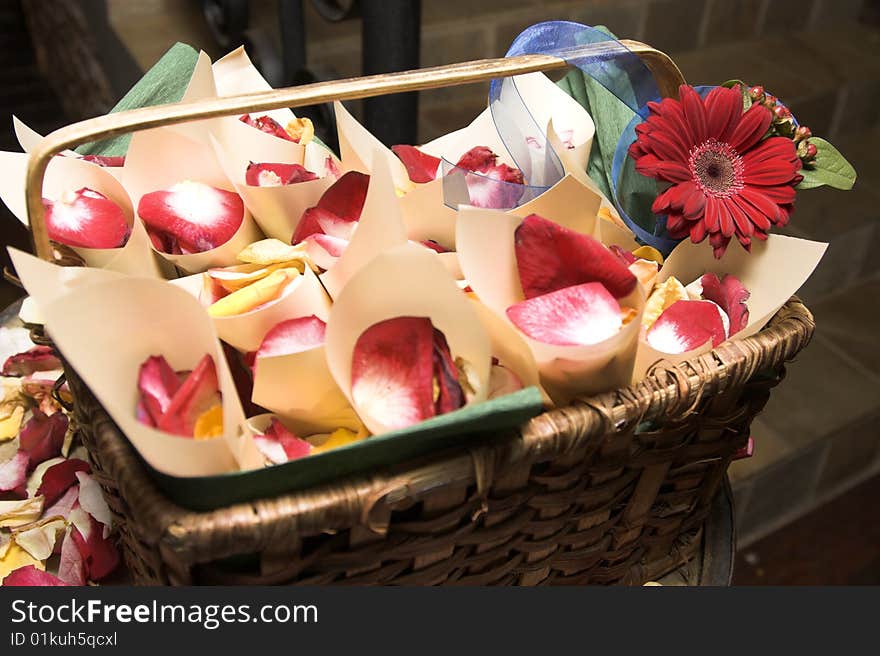 Basket with petals