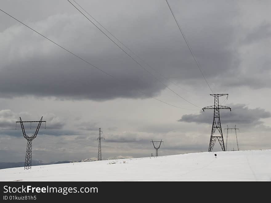 Electric line towers.