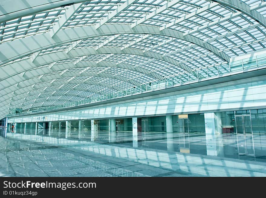 Hall of the airfield in Beijing, China. Hall of the airfield in Beijing, China.