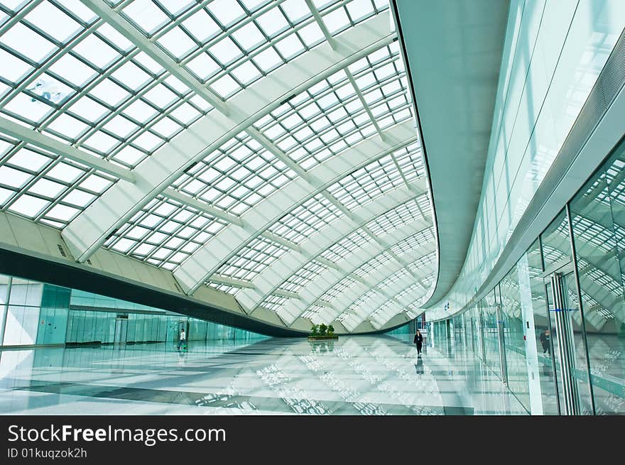 Bright hall of the airport in Beijing, China. Bright hall of the airport in Beijing, China.