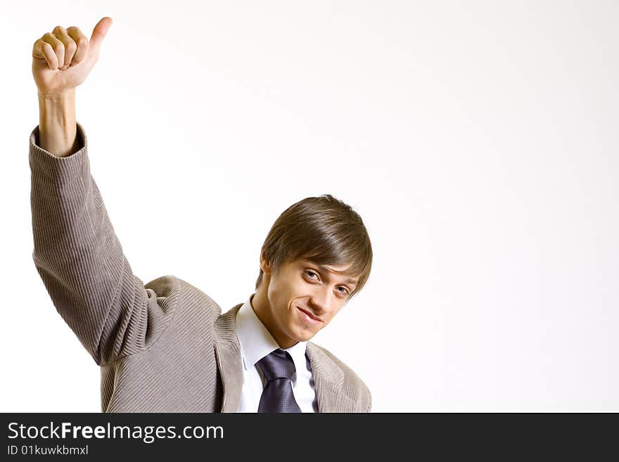 Businessman Victory Sign