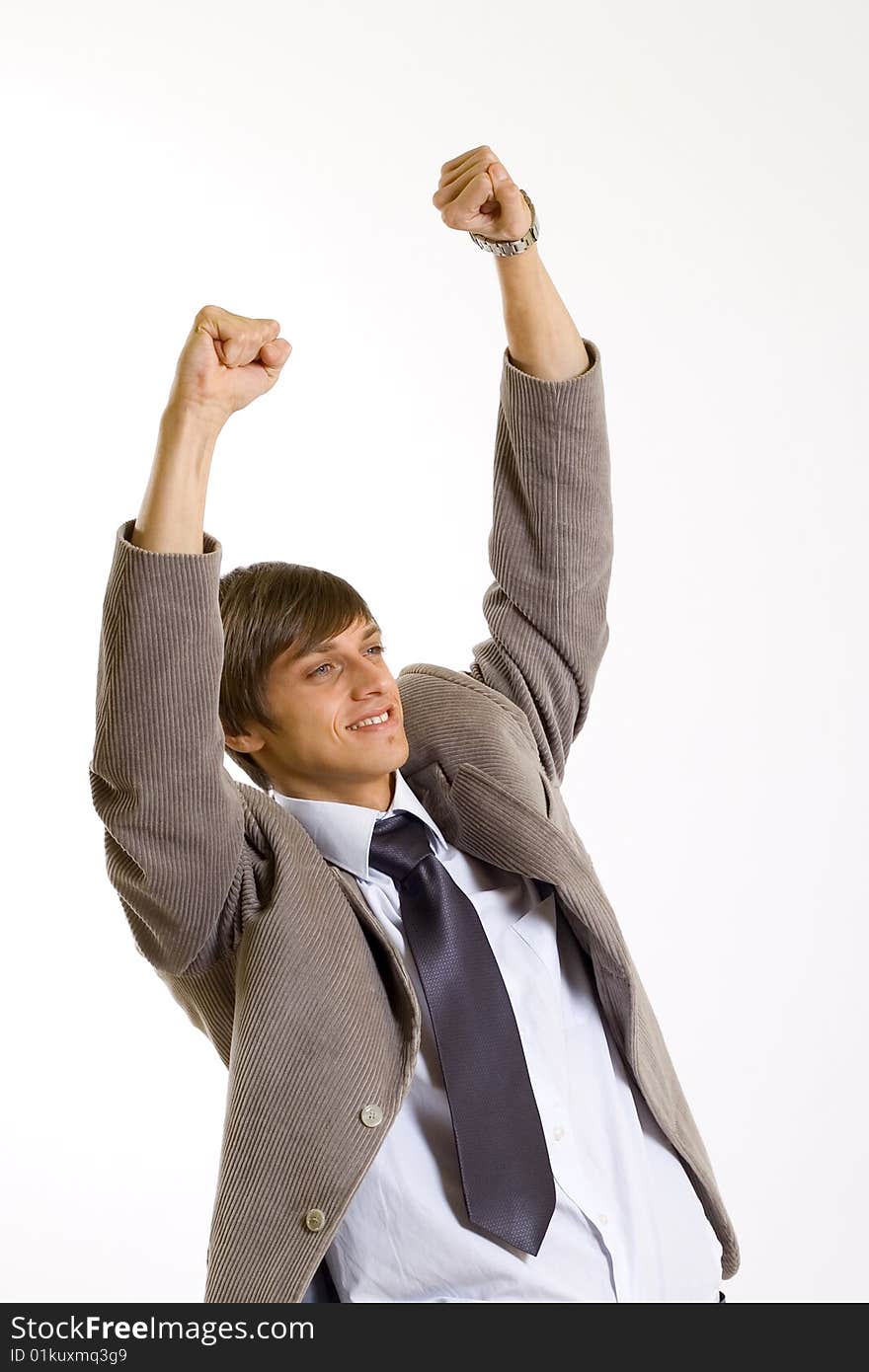 Businessman Victory Sign