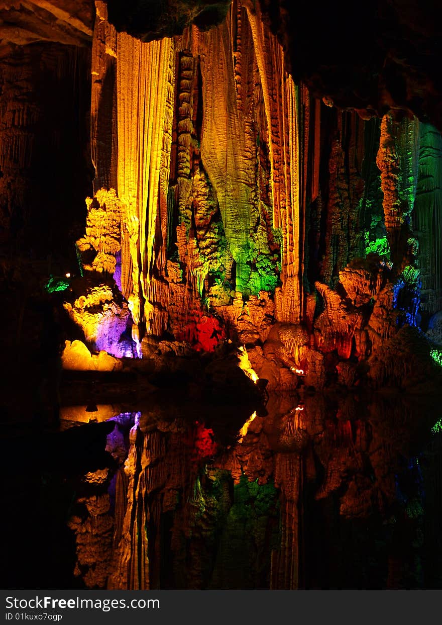 A karst cave in Guilin, Guangxi, China