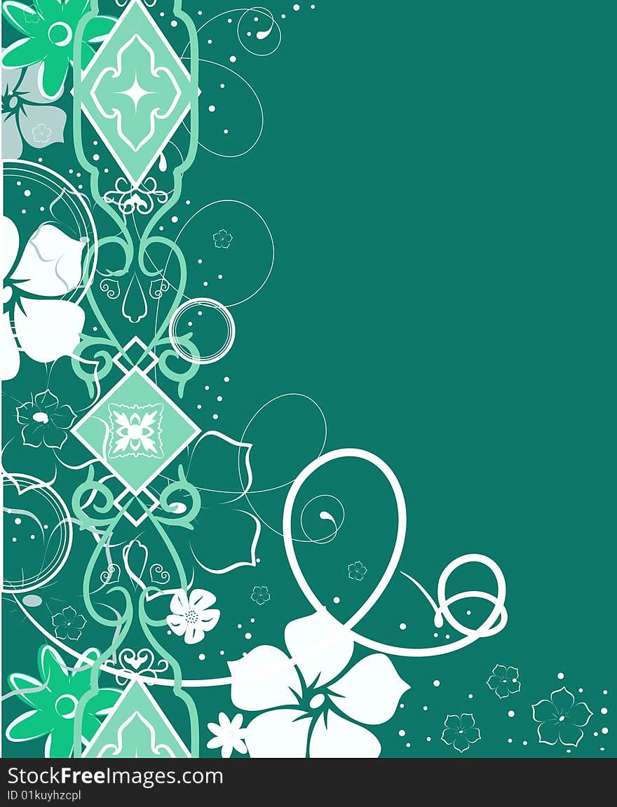 Flower green background. Vector illustration. Flower green background. Vector illustration