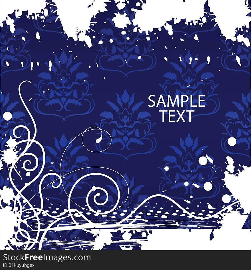 Grunge blue background. Vector illustration