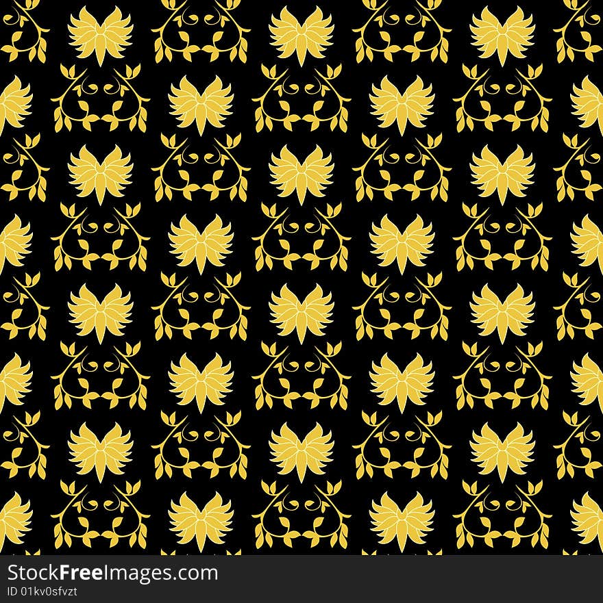 Gold seamless pattern. Vector illustration