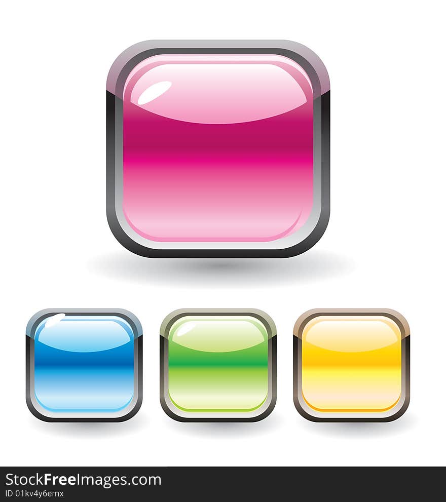 Set of glossy buttons for web design. Set of glossy buttons for web design