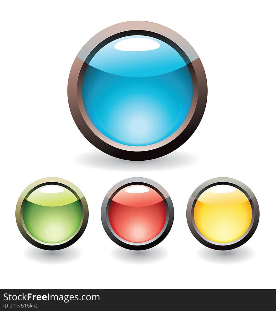 Set of glossy buttons for web design. Set of glossy buttons for web design