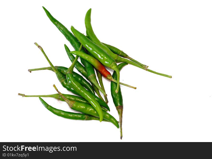 Close up capture on green spicy chili. Close up capture on green spicy chili