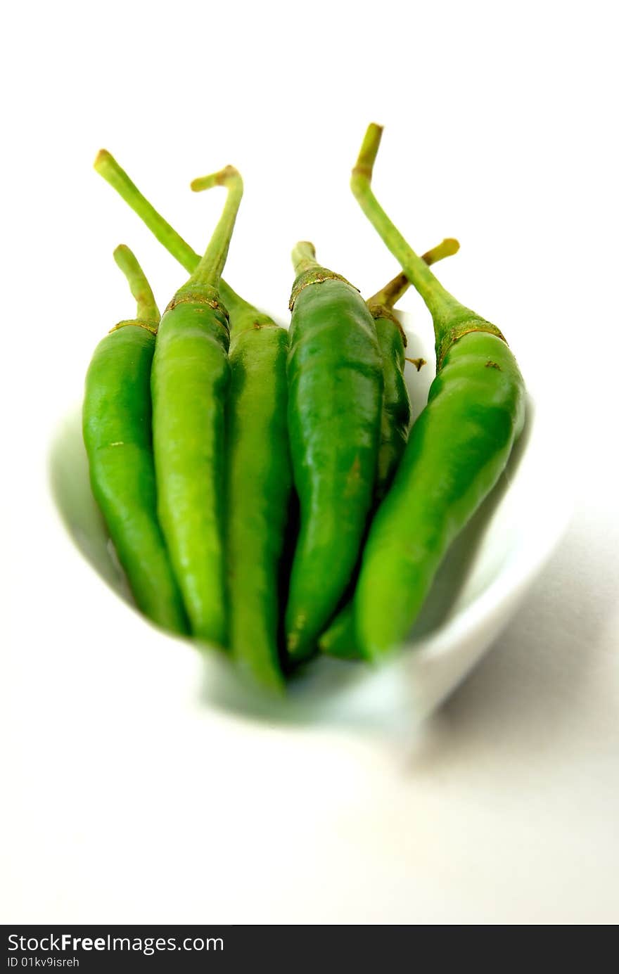 Close up capture on green spicy chili. Close up capture on green spicy chili