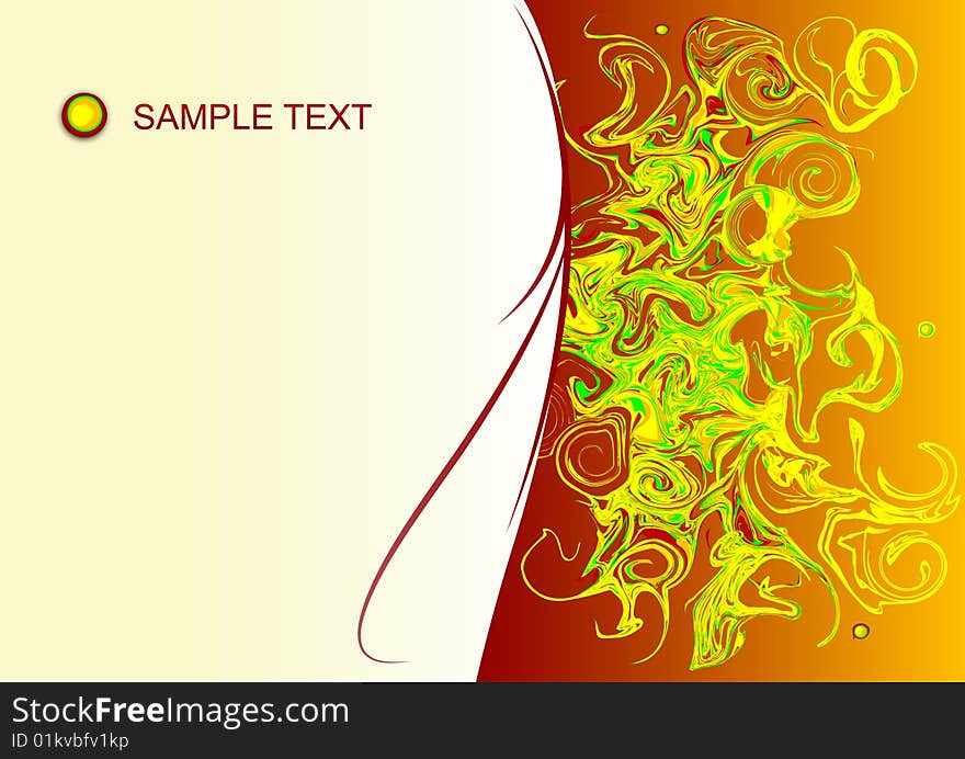 Abstract vector background with color curls. Abstract vector background with color curls