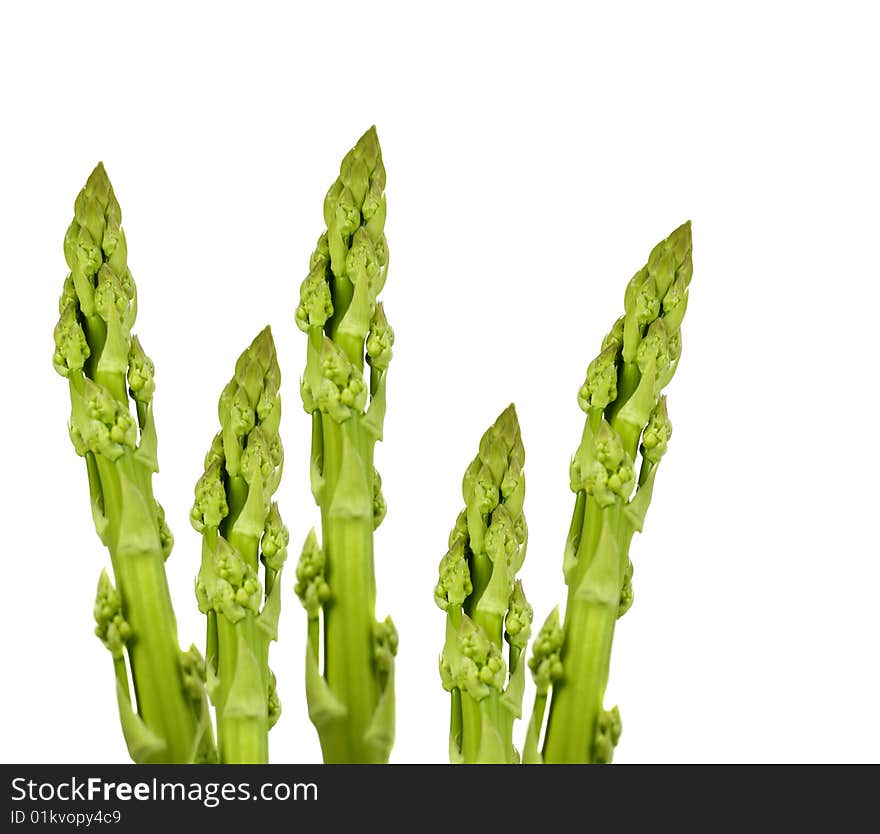 Organic asparagus spears tips