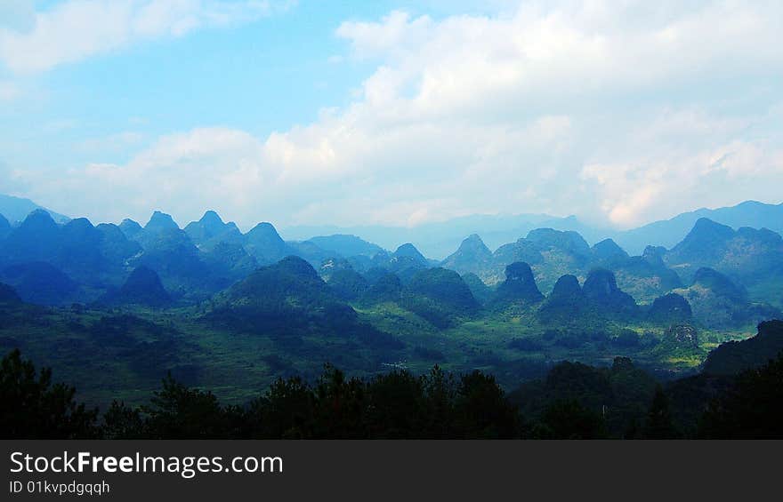 Mountains in Liannan, Guangdong, China