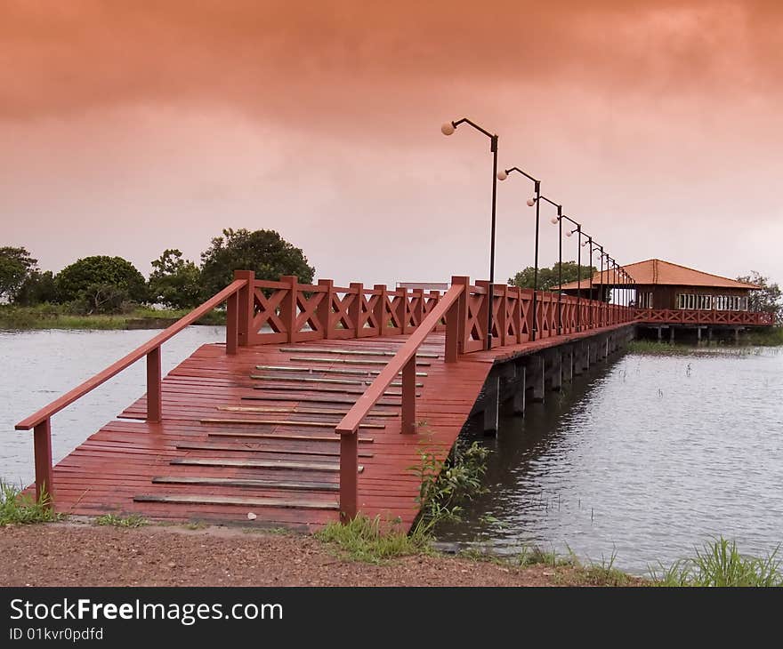 Red Wooden Bridge