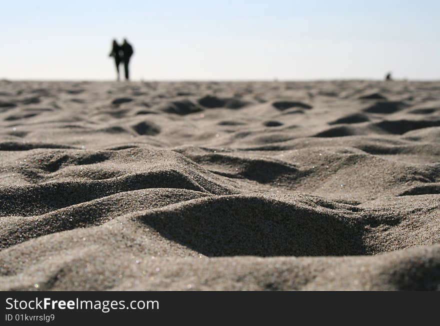 People walking together the beach. People walking together the beach