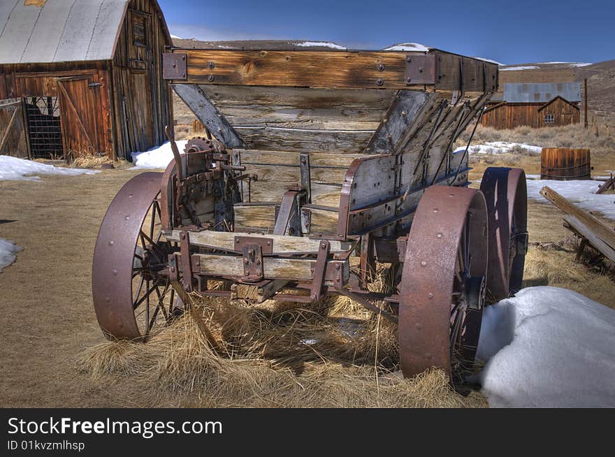 Heavy load wagon in field. Heavy load wagon in field