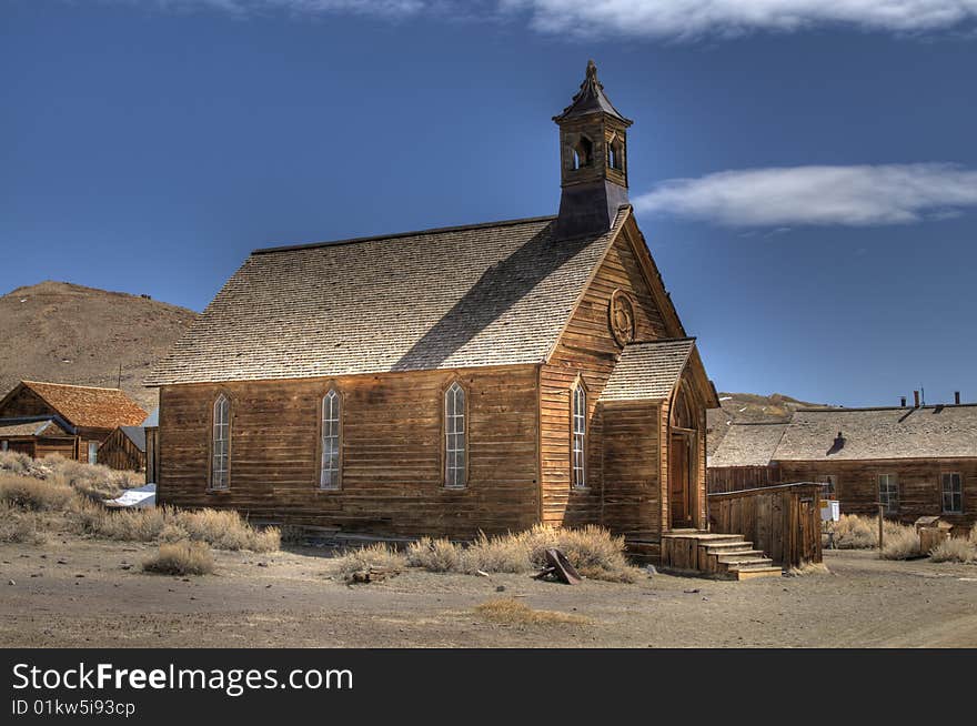 An old Church in the historic town of Bodie California. An old Church in the historic town of Bodie California