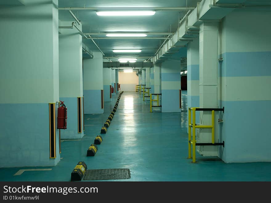 Interior of modern Underground Parking Lot Garage. Interior of modern Underground Parking Lot Garage