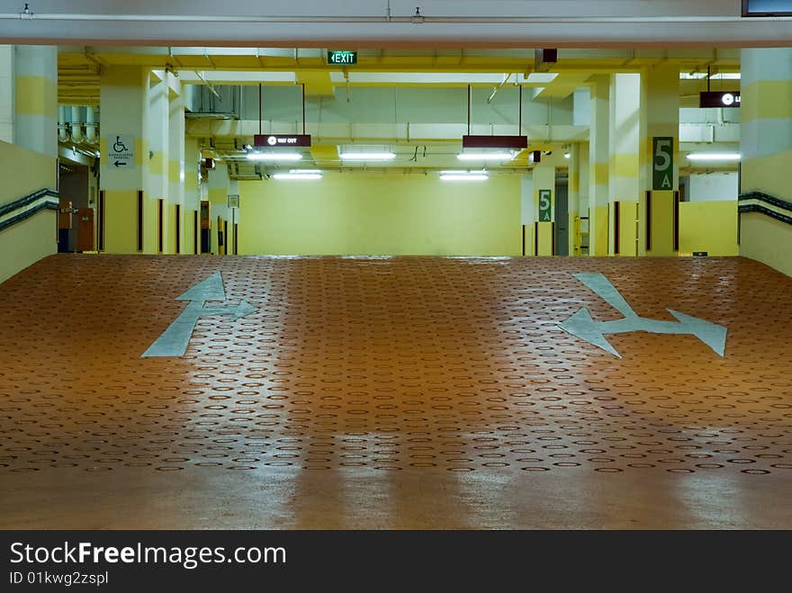 Interior of modern Underground Parking Lot Garage. Interior of modern Underground Parking Lot Garage