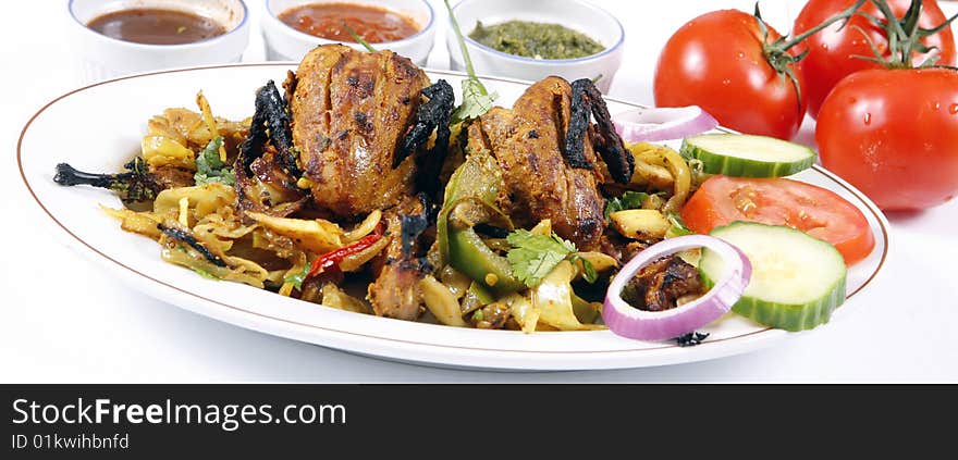 Tandoori quail