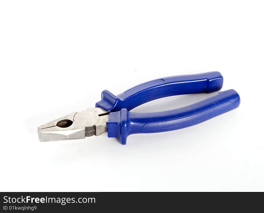 Instrument pliers gray of the colour on white background