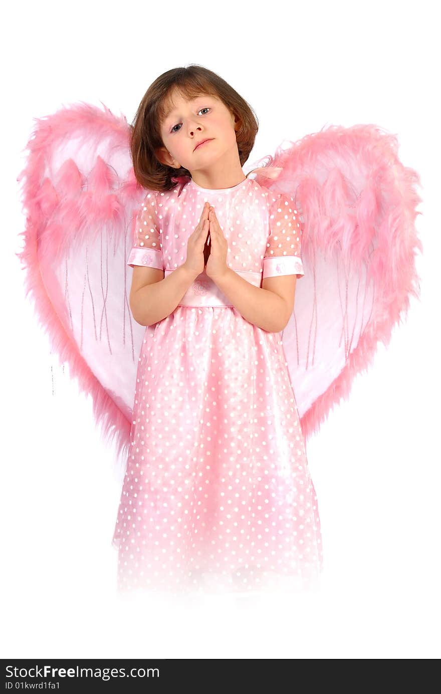 A girl is a pink angel