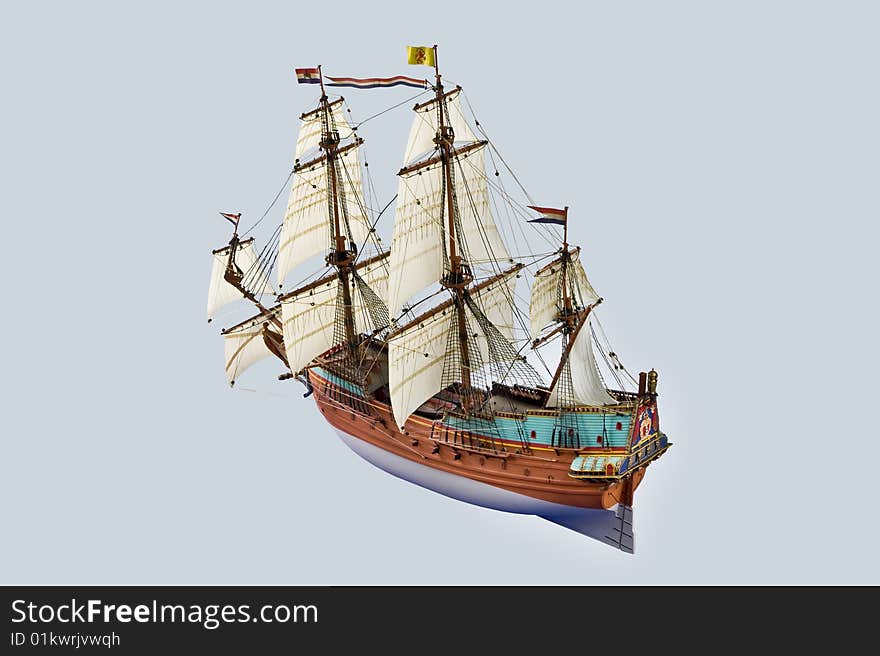 The model of Batavia ship. The model of Batavia ship