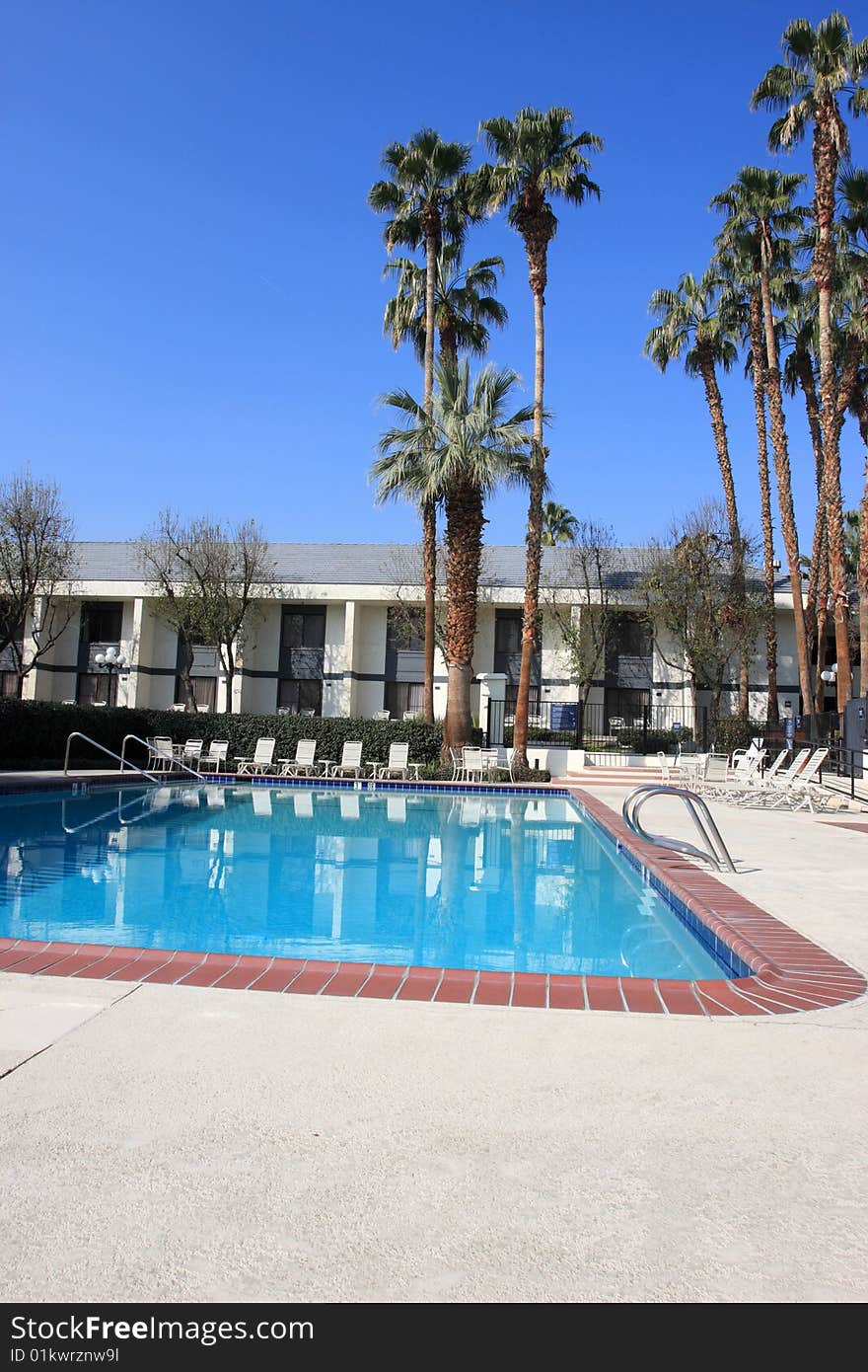 The swimming pool in a hotel, California. The swimming pool in a hotel, California