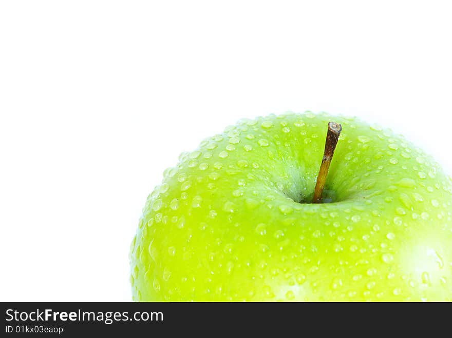 Fresh green apples isolated on a white