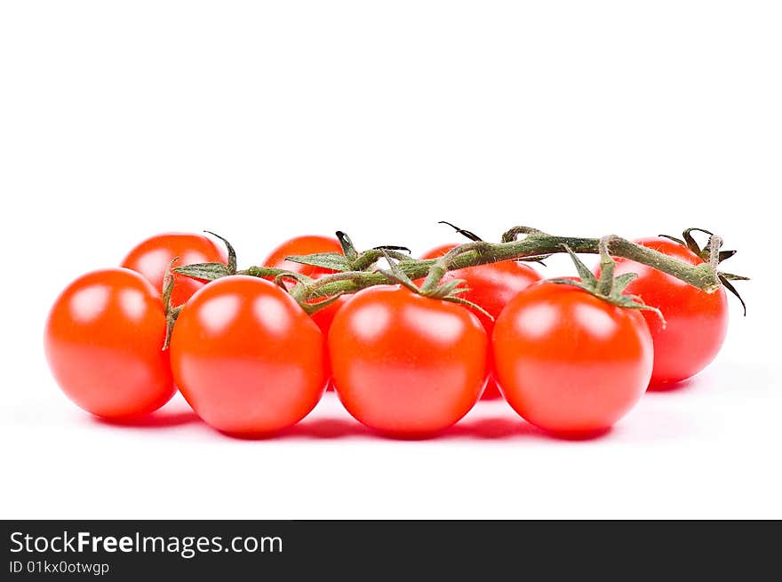 Tomatoes on the white background