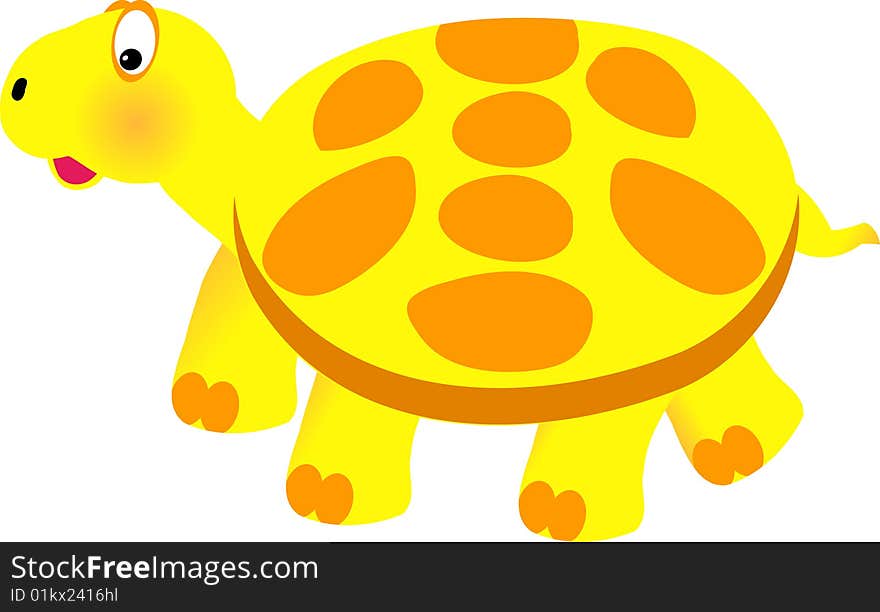 Vector illustration of cute turtle