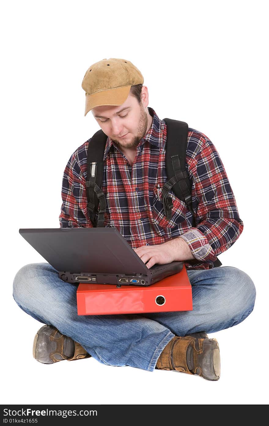 Happy student over white background. Happy student over white background